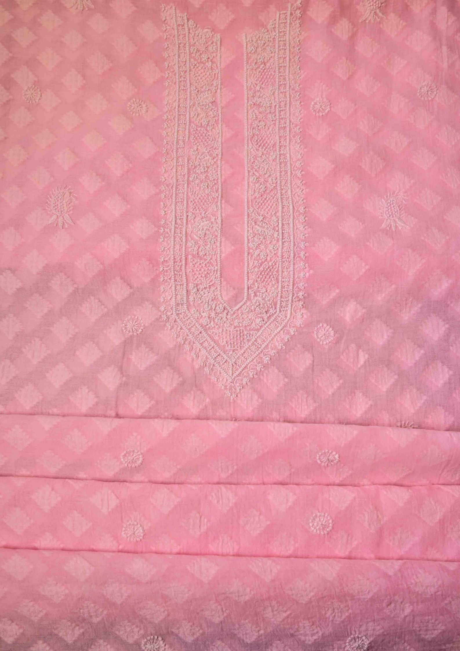 Chanderi Chikankari Men's Kurta Material - SC245135