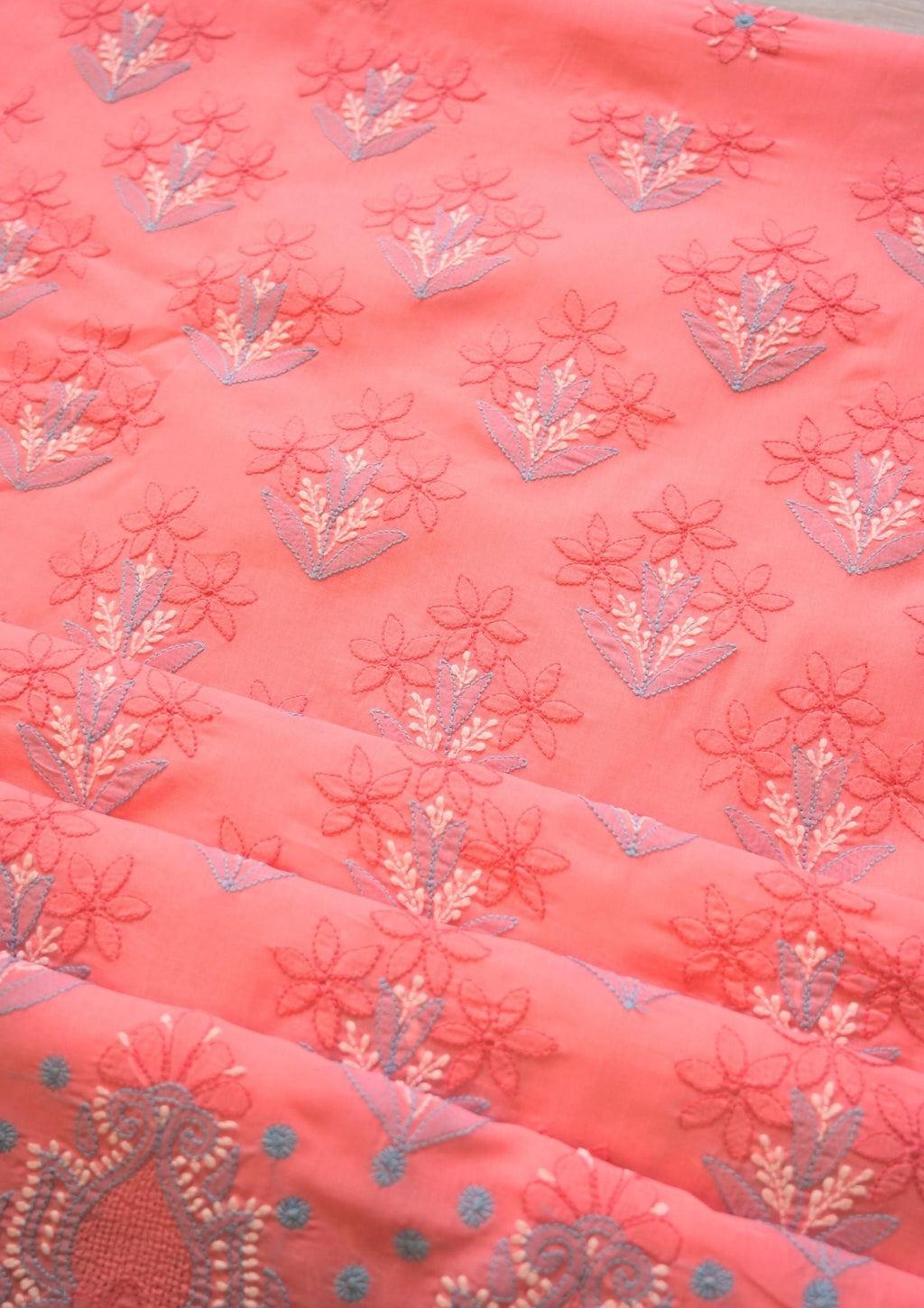 Cotton Pink and Blue 3 pc suit