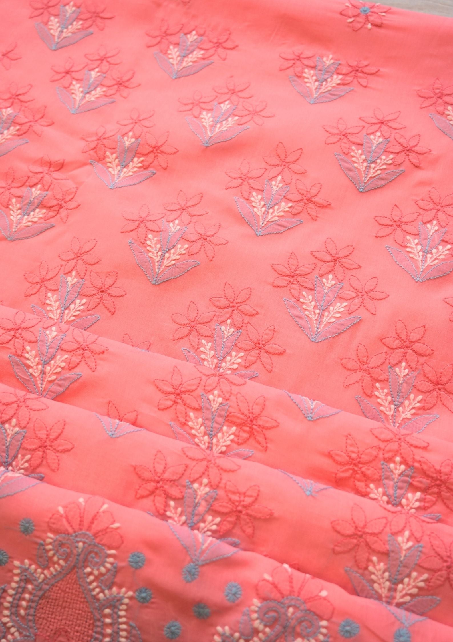 Cotton Pink and Blue 3 pc suit