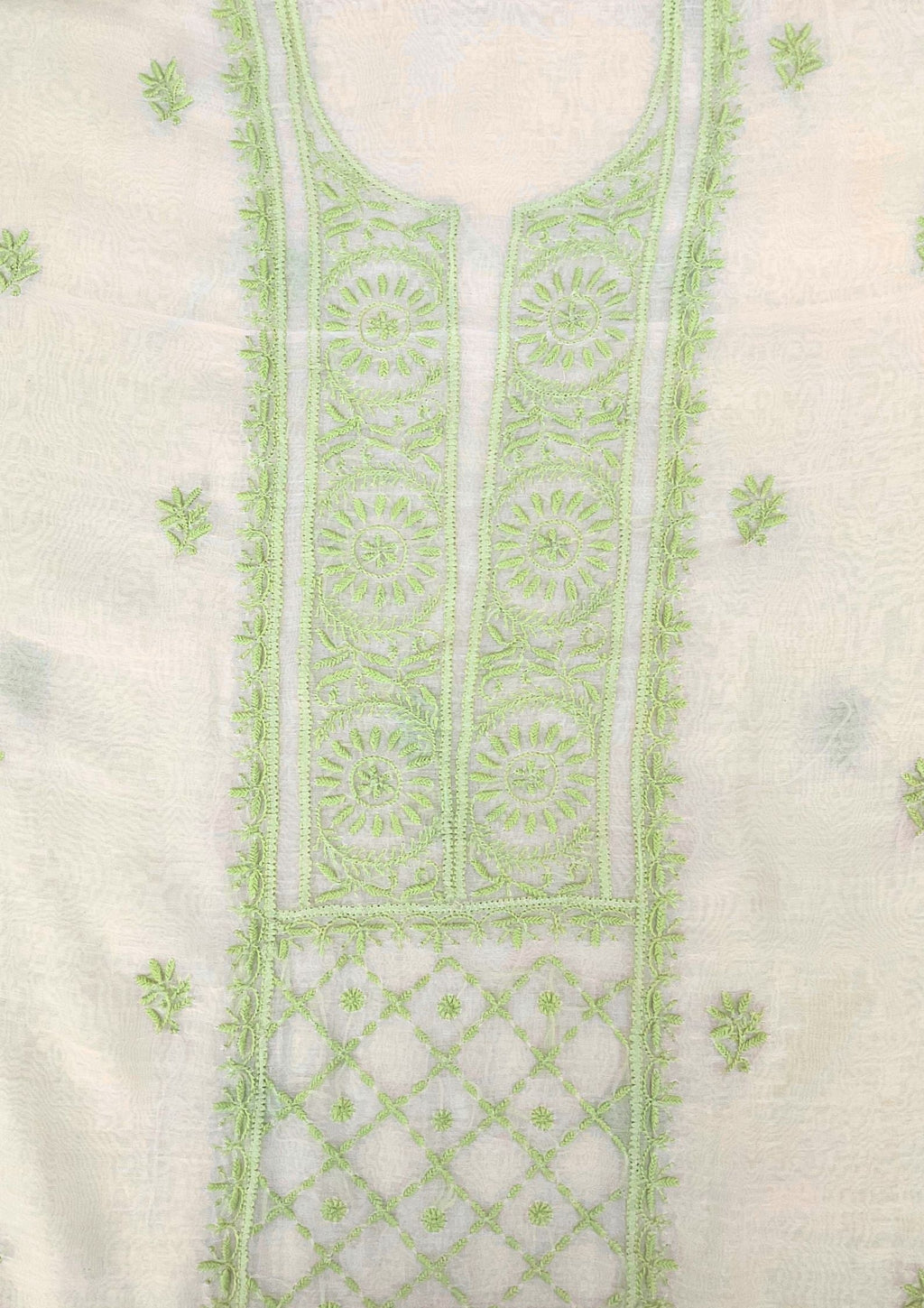 Mul Chanderi Unstitched Kurta And Dupatta Set - Simply White