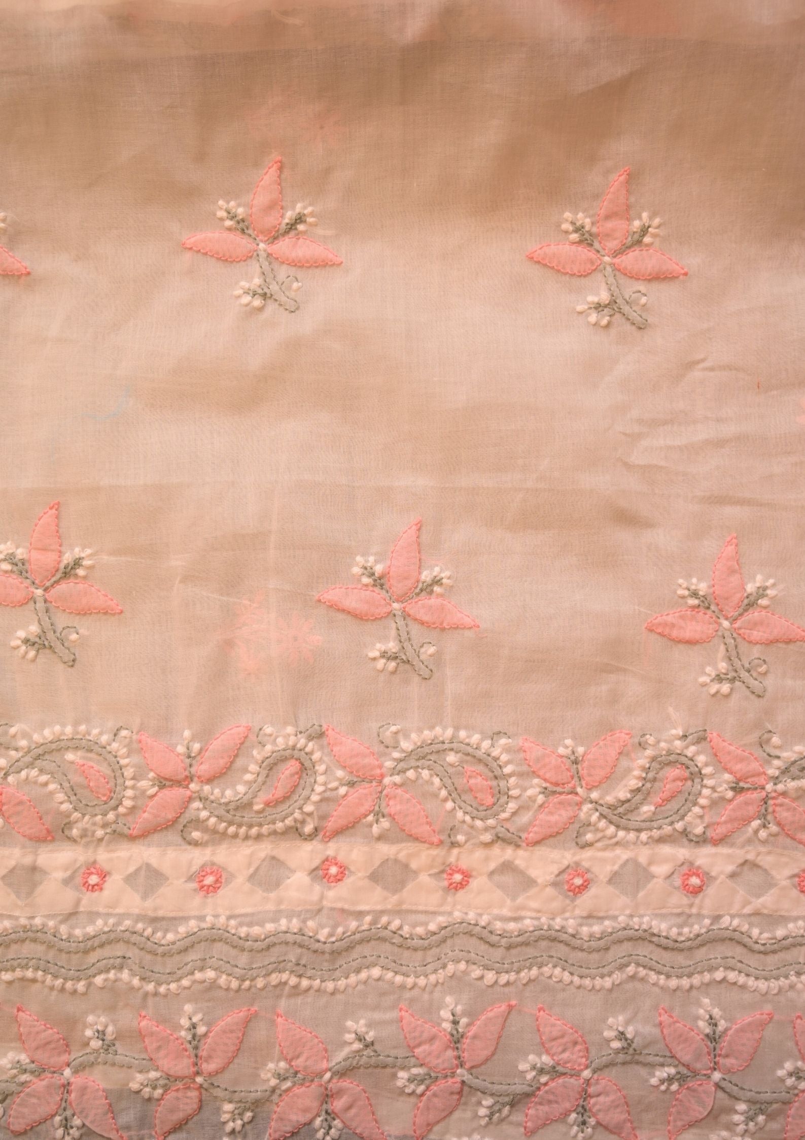 Cotton White - pink and grey 3 pc suit