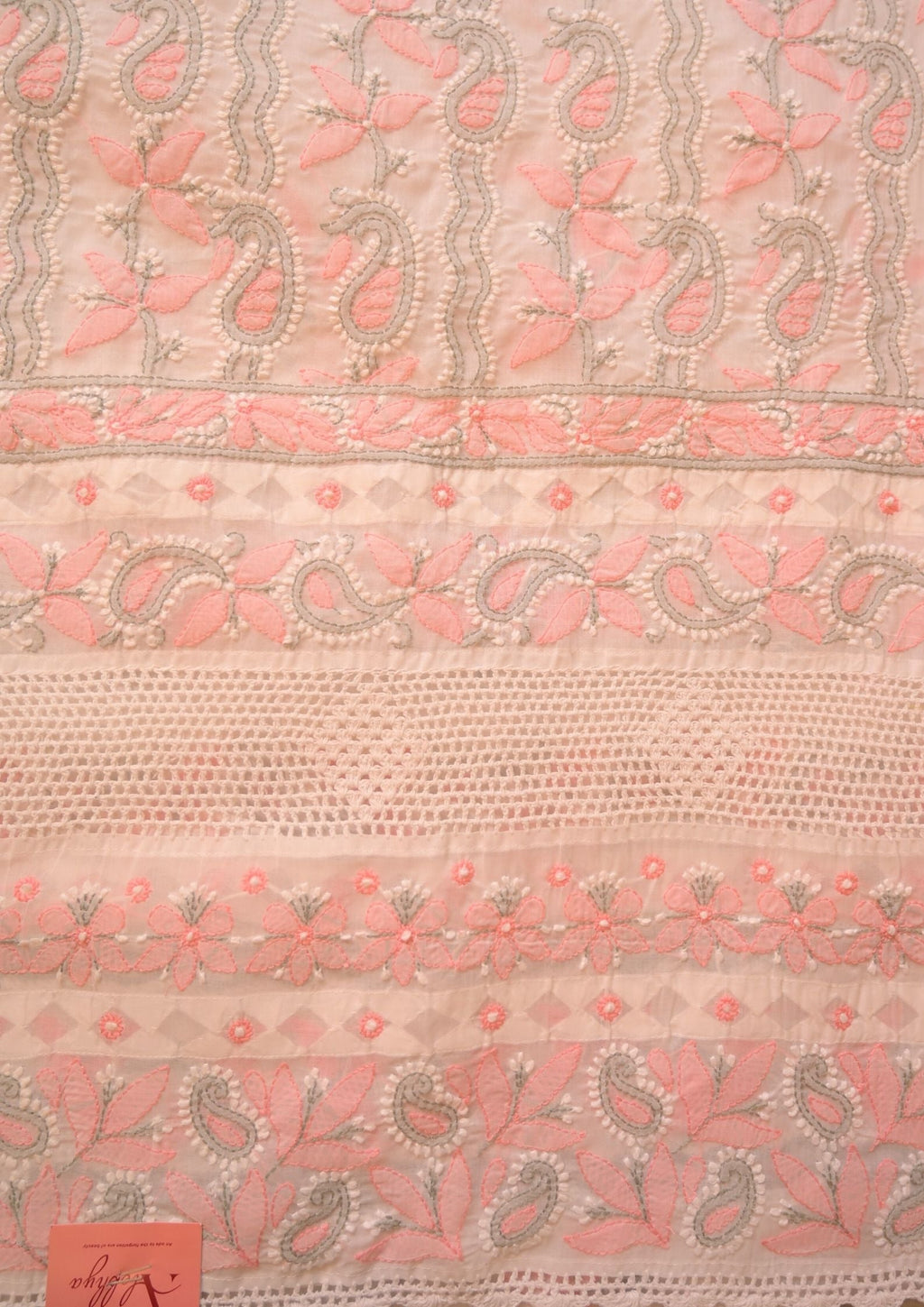 Cotton White - pink and grey 3 pc suit