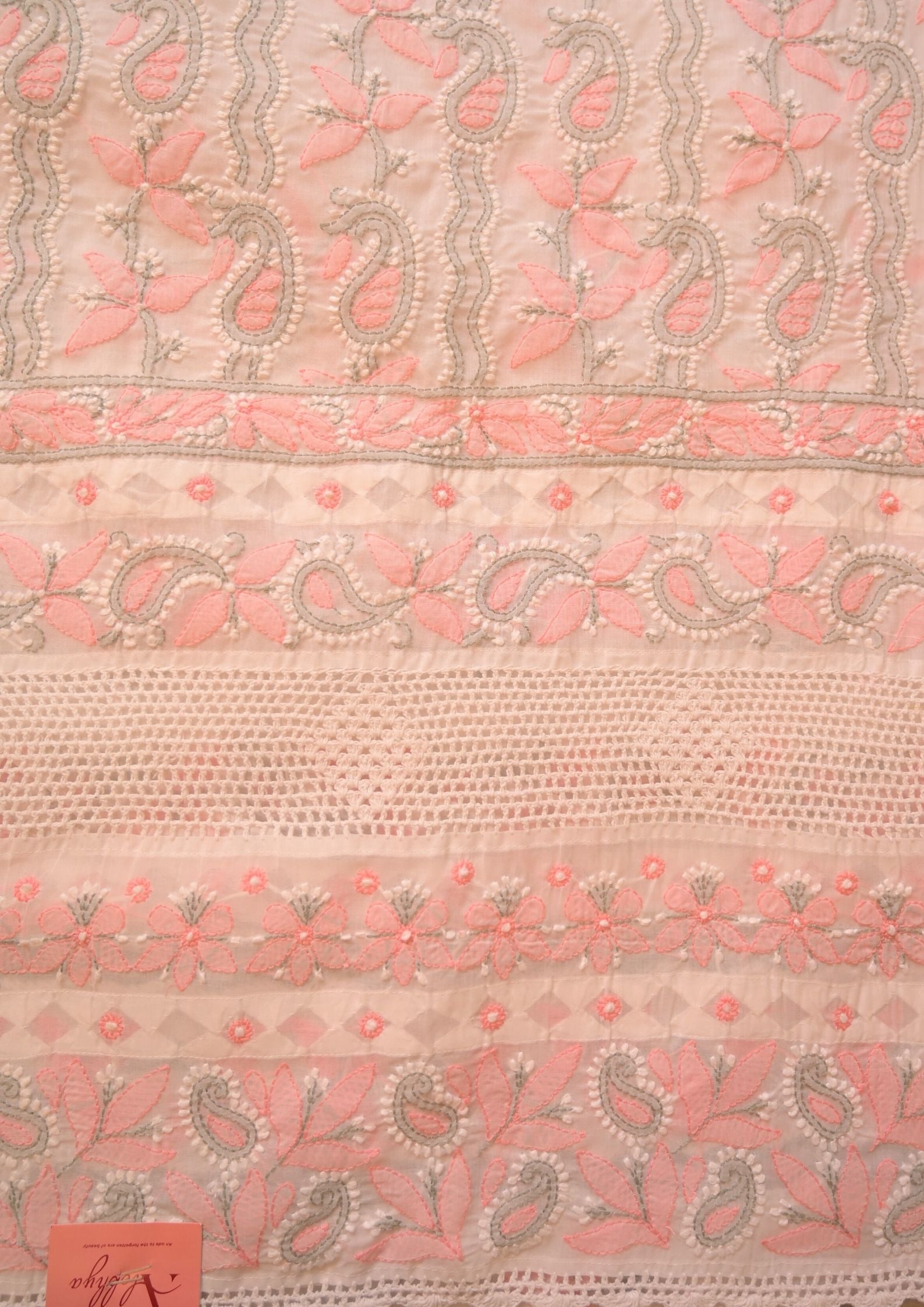 Cotton White - pink and grey 3 pc suit