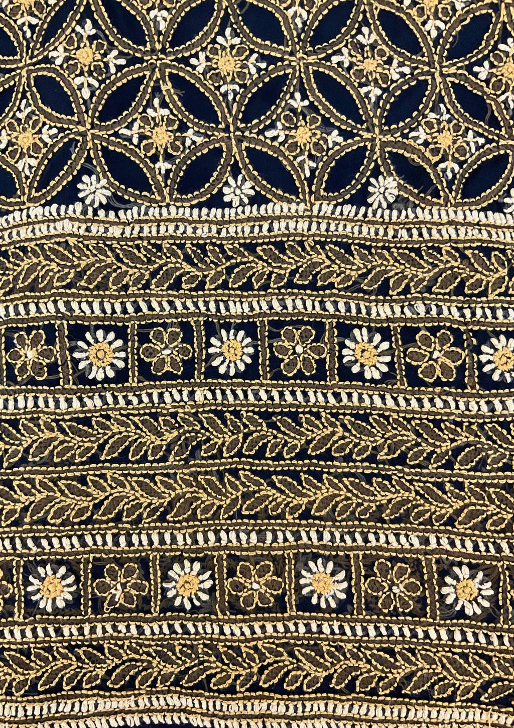 Georgette Unstitched Chikankari Suit 3 pc - Black