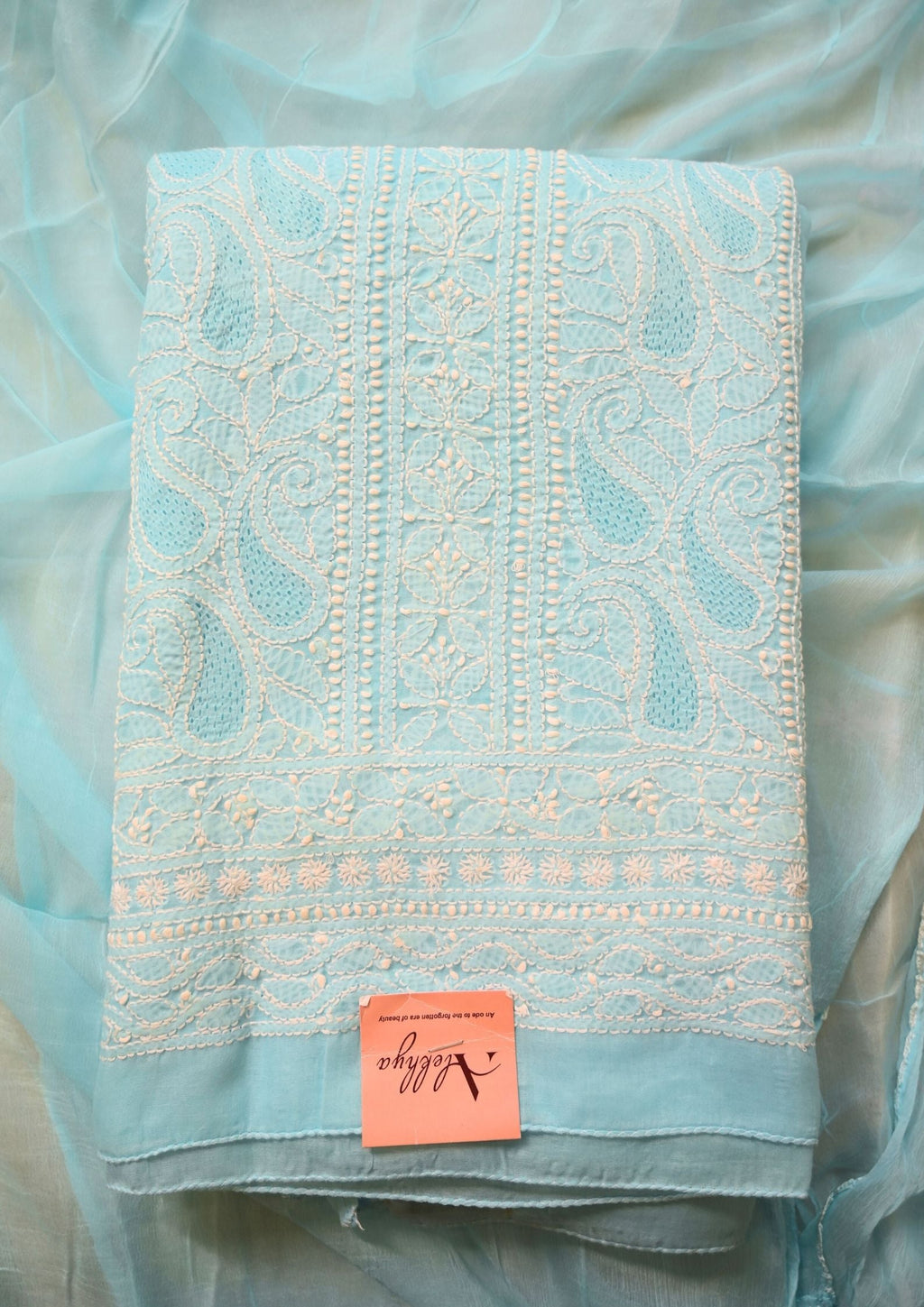 Cotton Aqua Blue 3 pc suit