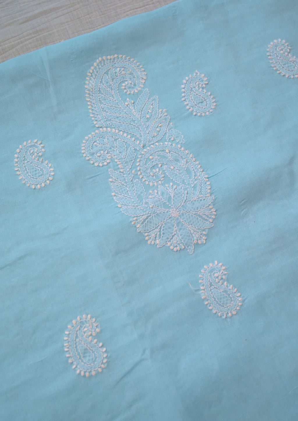 Cotton Aqua Blue 3 pc suit