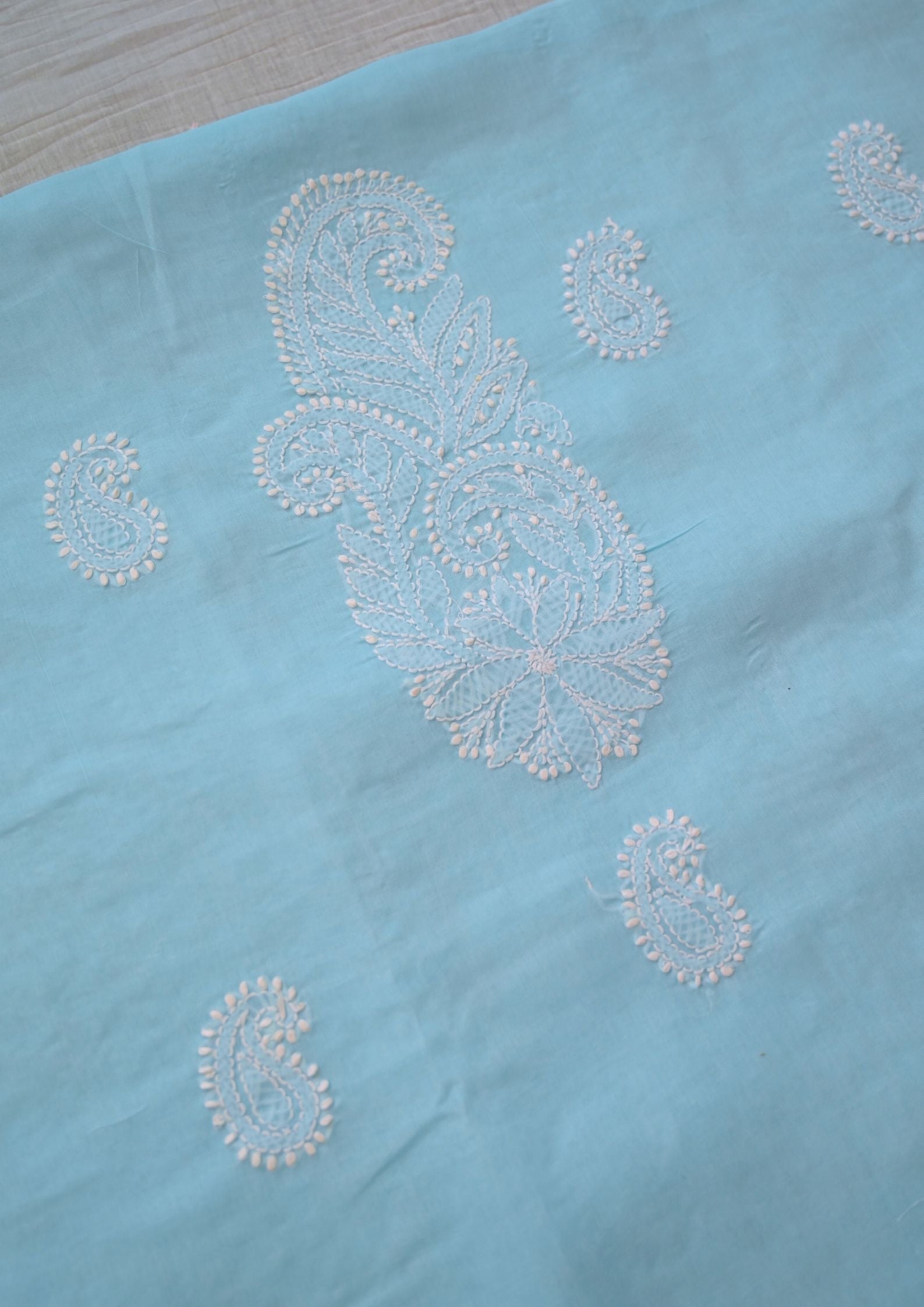 Cotton Aqua Blue 3 pc suit