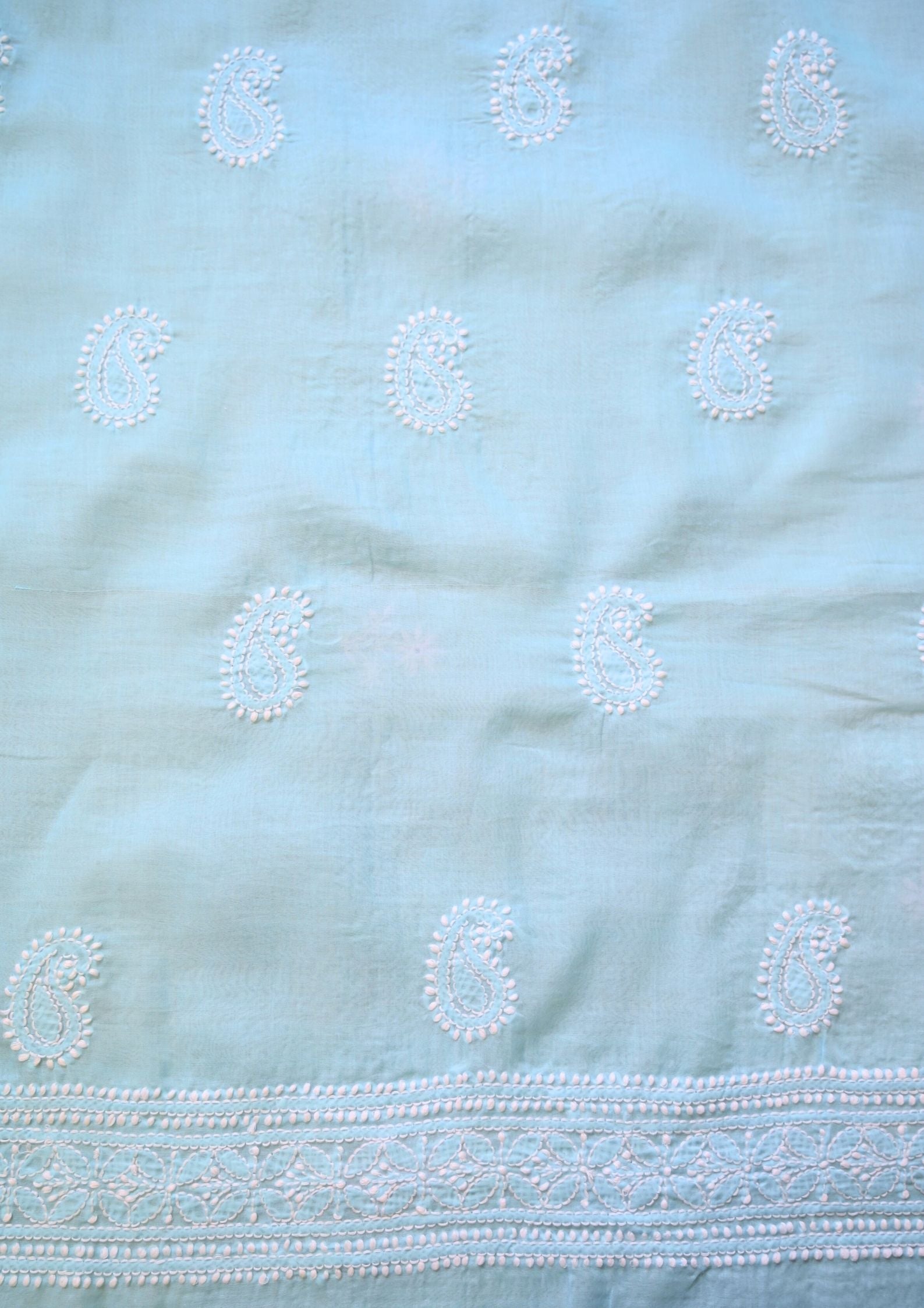 Cotton Aqua Blue 3 pc suit