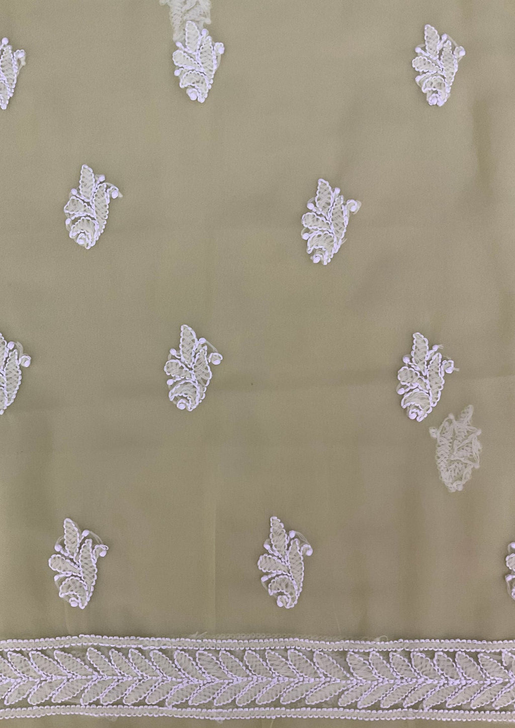 Georgette Unstitched Chikankari Suit 3 pc - Butter