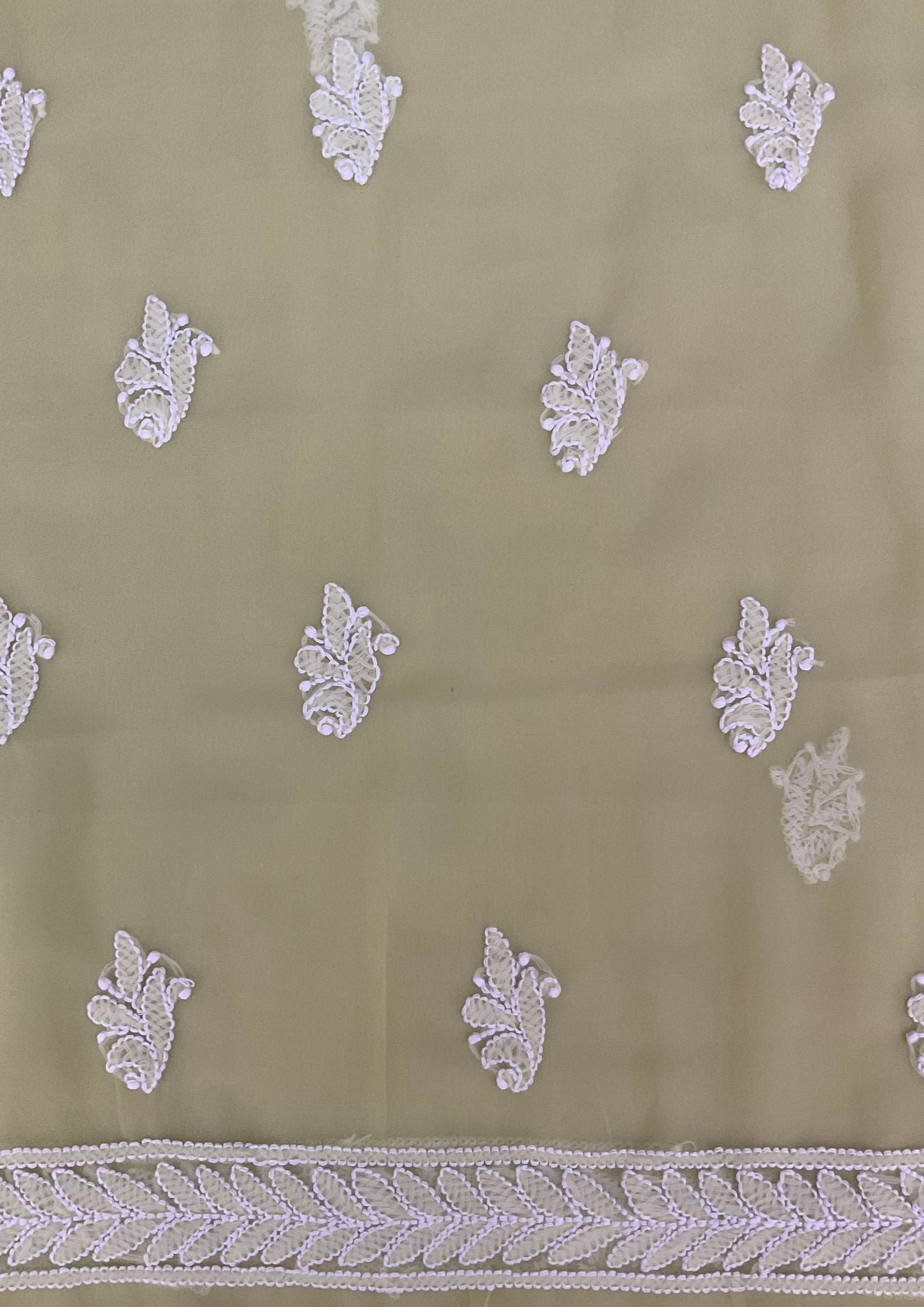 Georgette Unstitched Chikankari Suit 3 pc - Butter