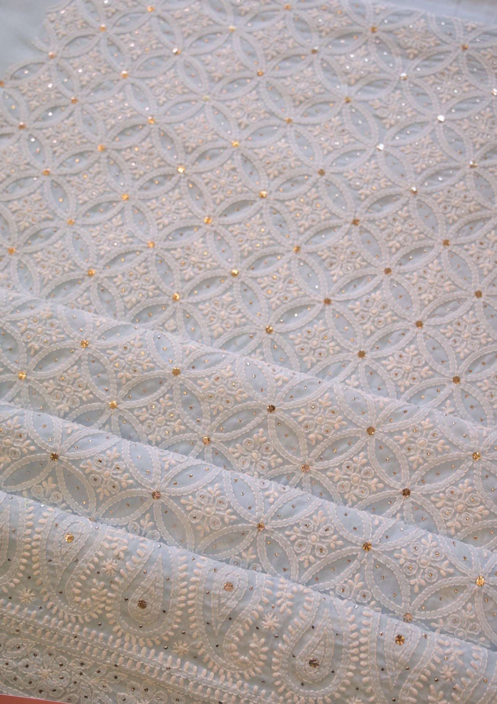 Cotton arctic blue 3 pc suit