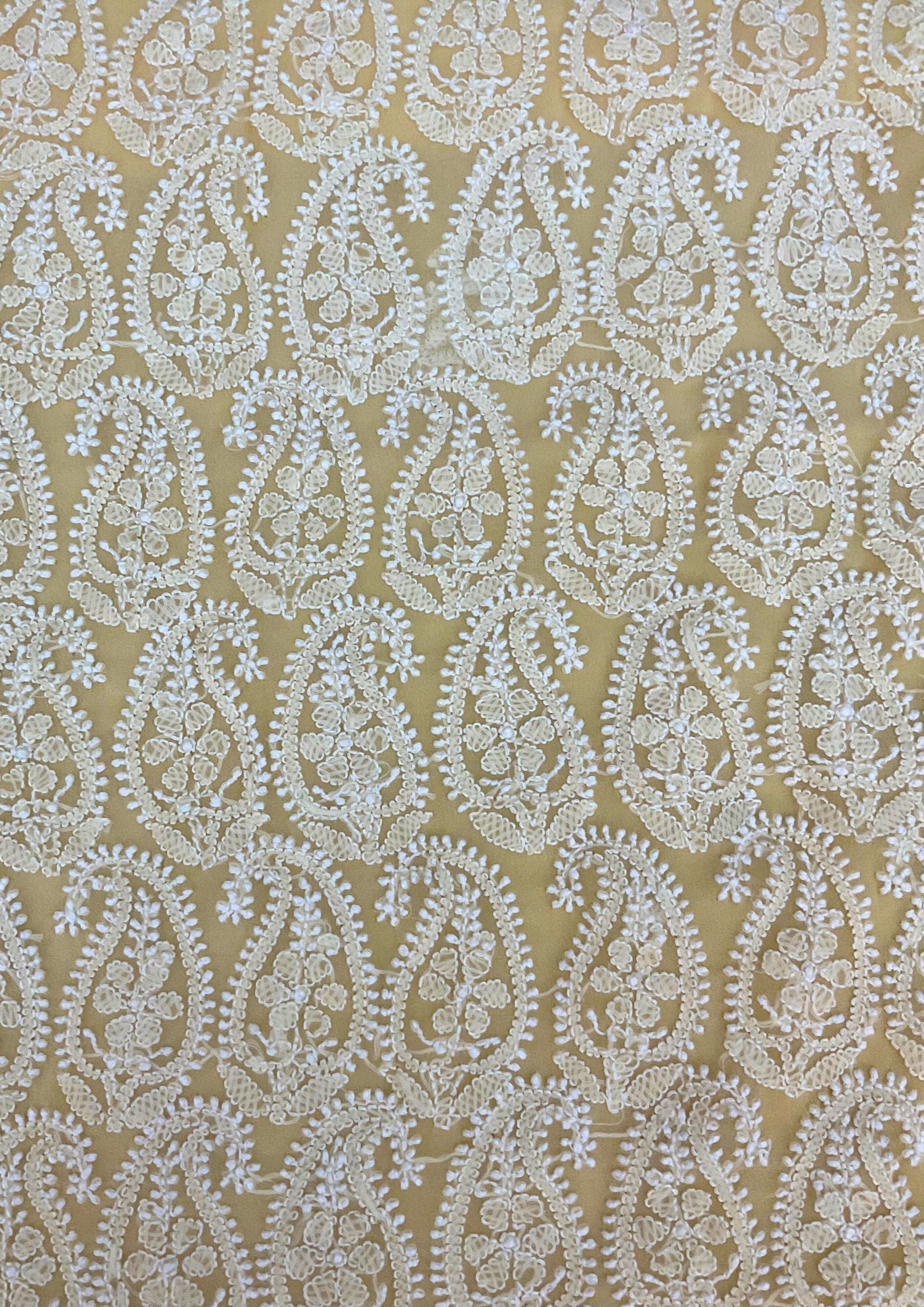 Georgette Unstitched Chikankari Suit 3 pc - Butter