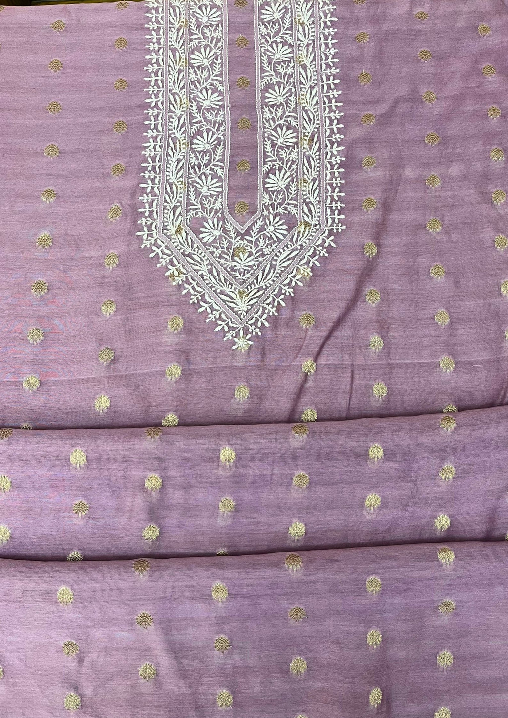 Mull Chikankari Men's Kurta With Banarsi Booti - Mauve