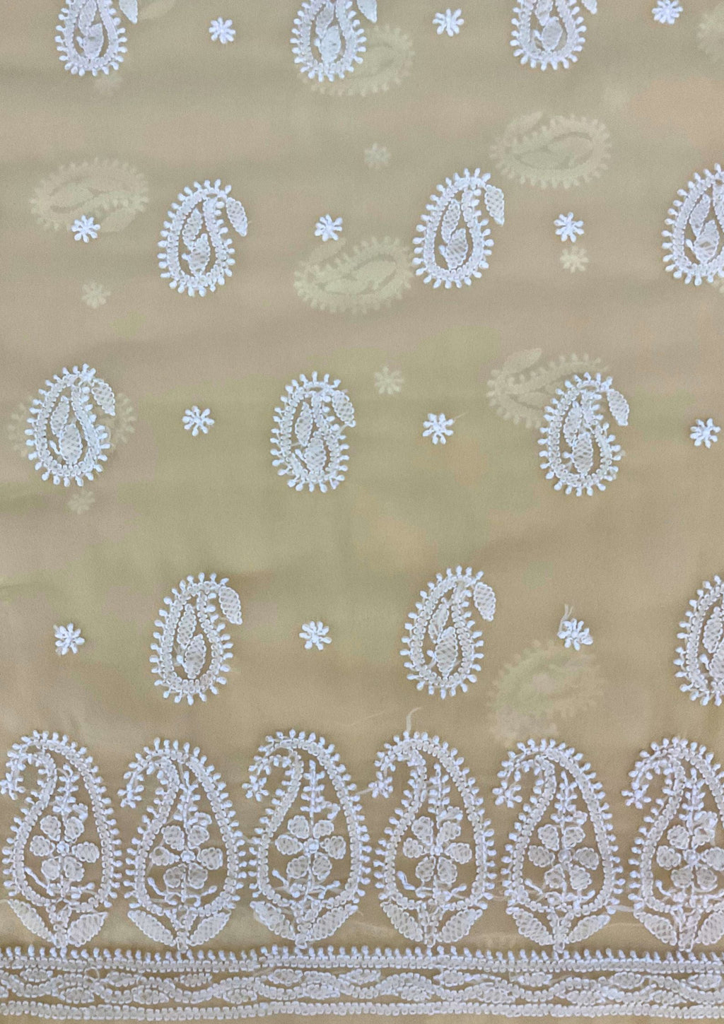 Georgette Unstitched Chikankari Suit 3 pc - Butter