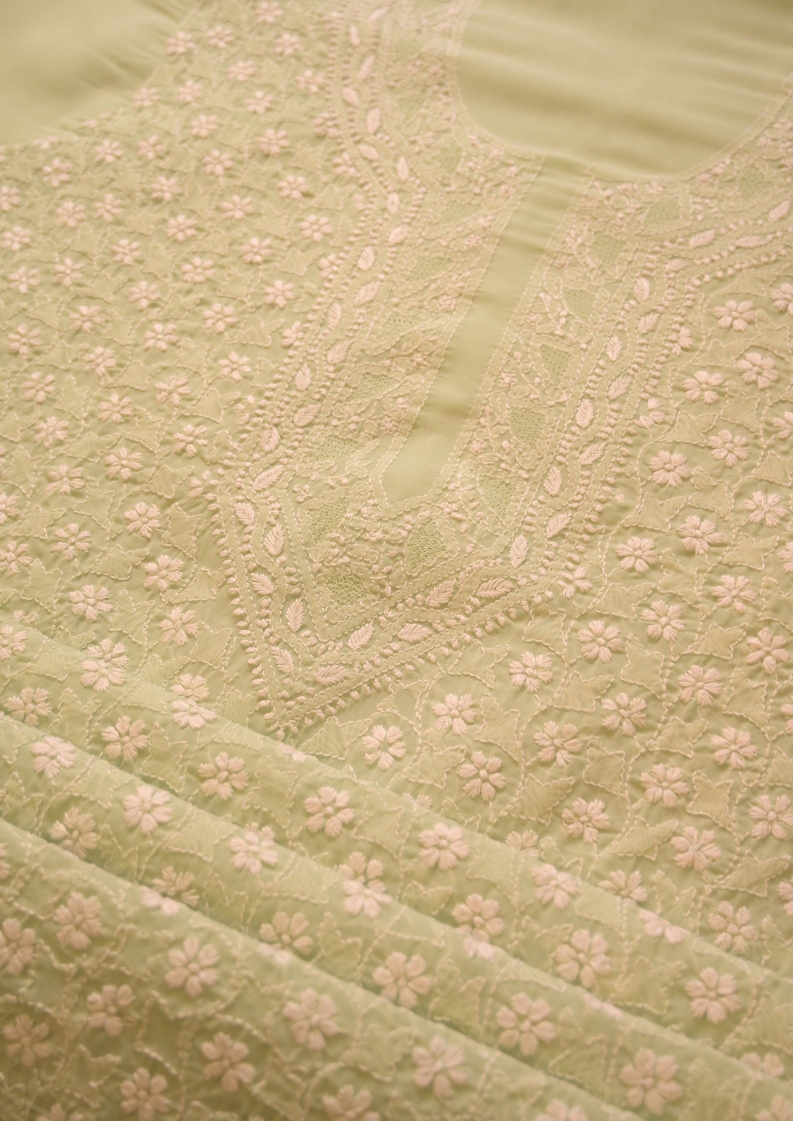 Cotton Mint Green 3 pc Suit