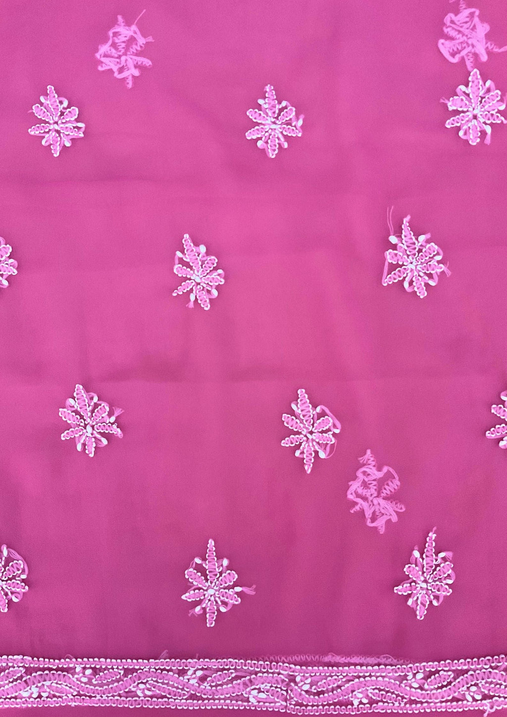 Georgette Unstitched Chikankari Suit 3 pc - Pink