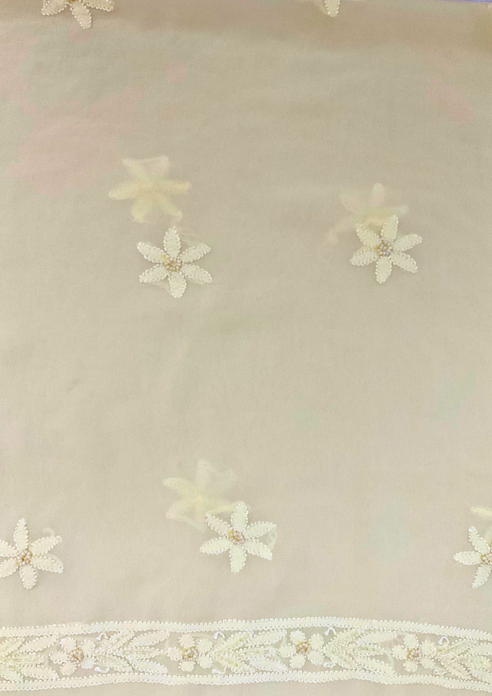 Georgette Unstitched Chikankari Kurta & Dupatta - Lemon Yellow