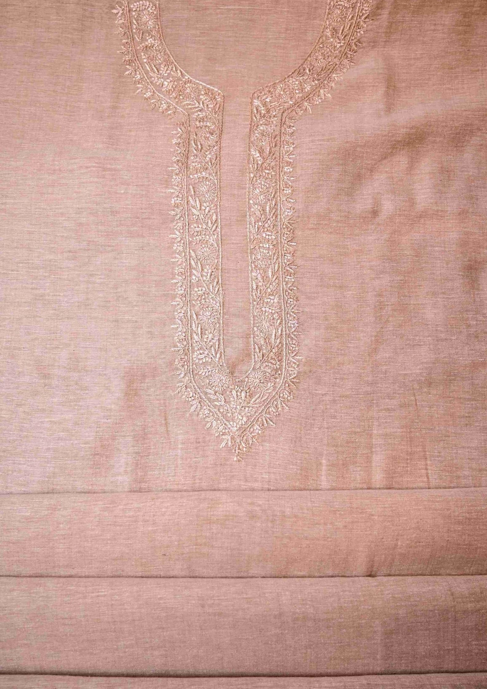 Linen  Chikankari Men's Kurta Material - SC2415420