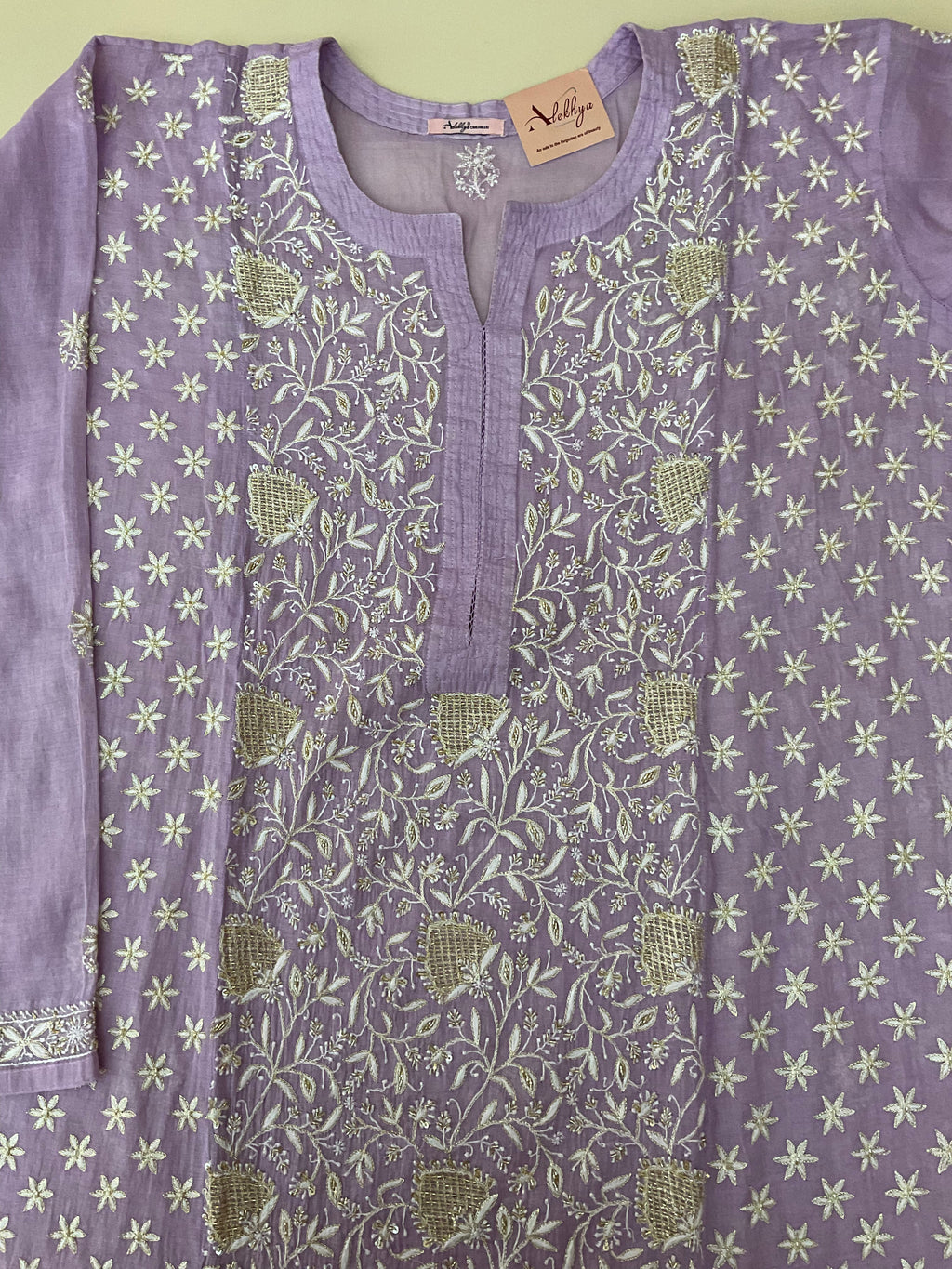 Tissue Chanderi Unstitched Suit - Purple