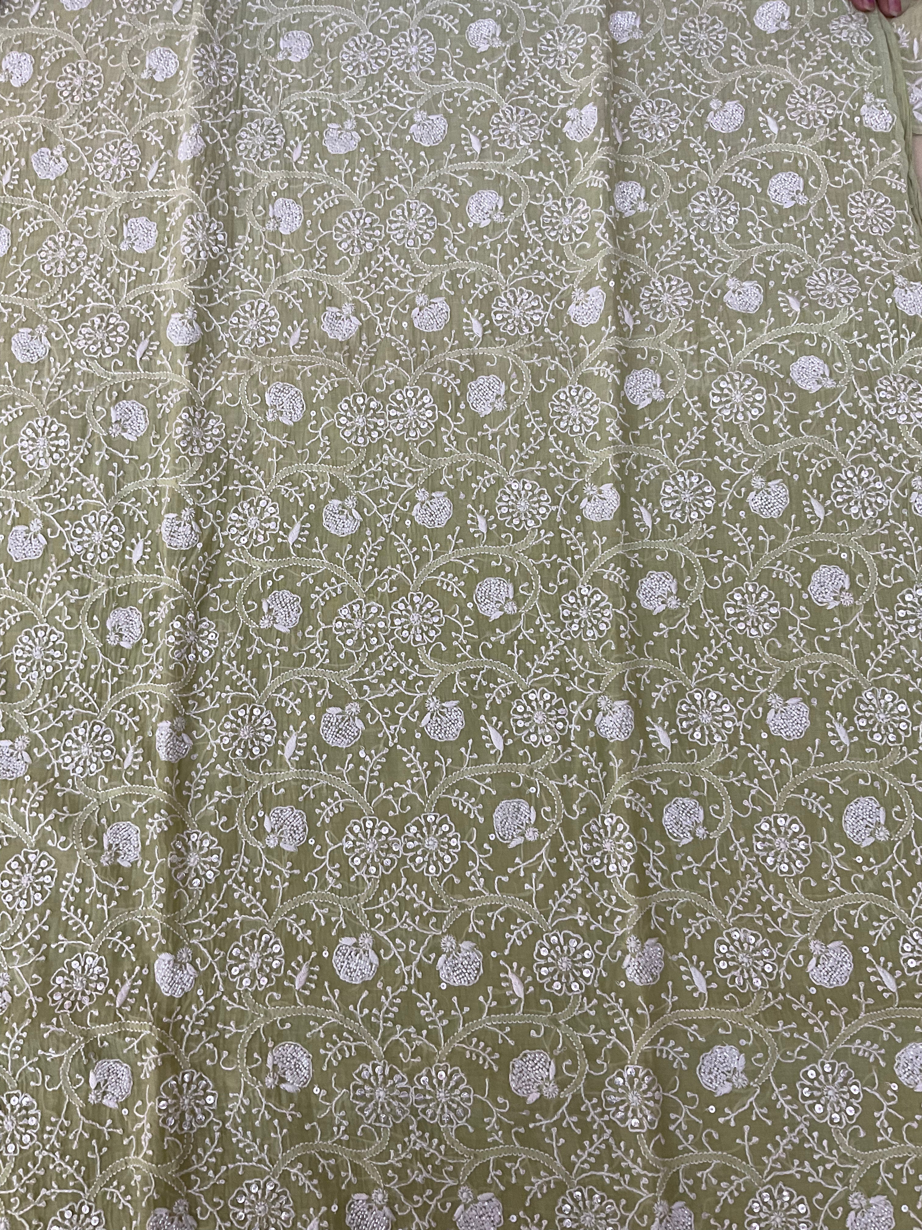 Mall Chanderi Semistitch Suit - Ombre Green