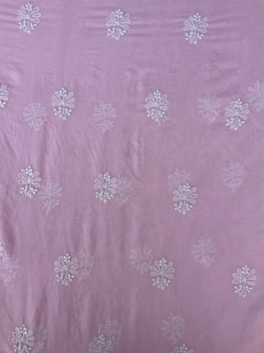 Cotton Chikankari unstitched Suit Material - Powder Pink