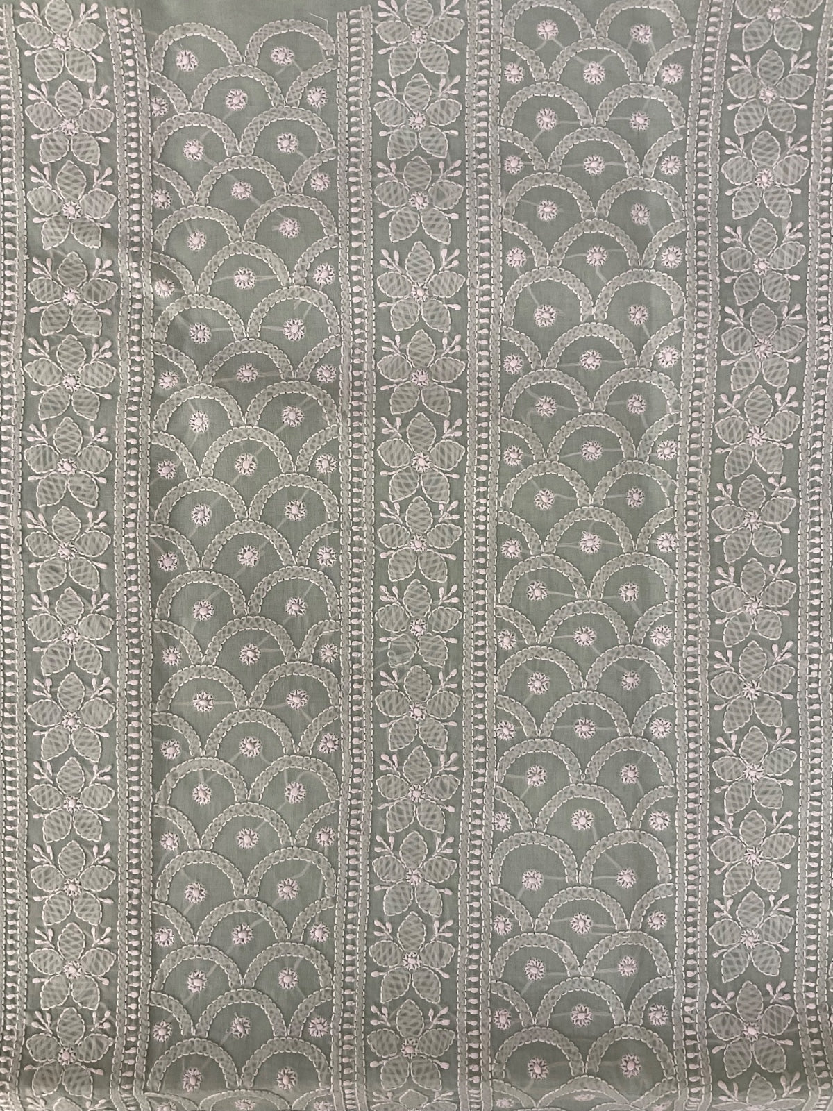 Cotton Chikankari Unstitched Suit material - Mint Green