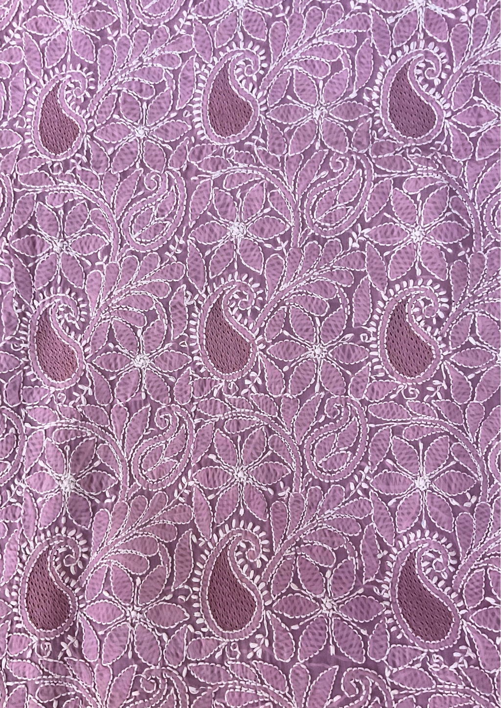 Cotton unstitched Chikankari Suit Material - Mauve