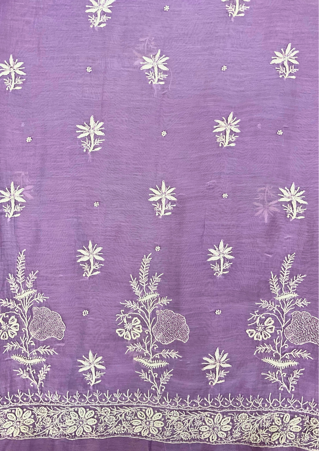 Mul Chanderi Unstitched Kurta And Dupatta Set - Purple