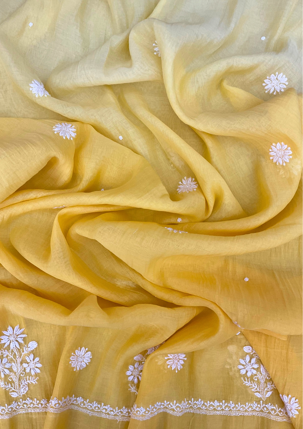 Mall Chanderi Unstitched Suit - Yellow