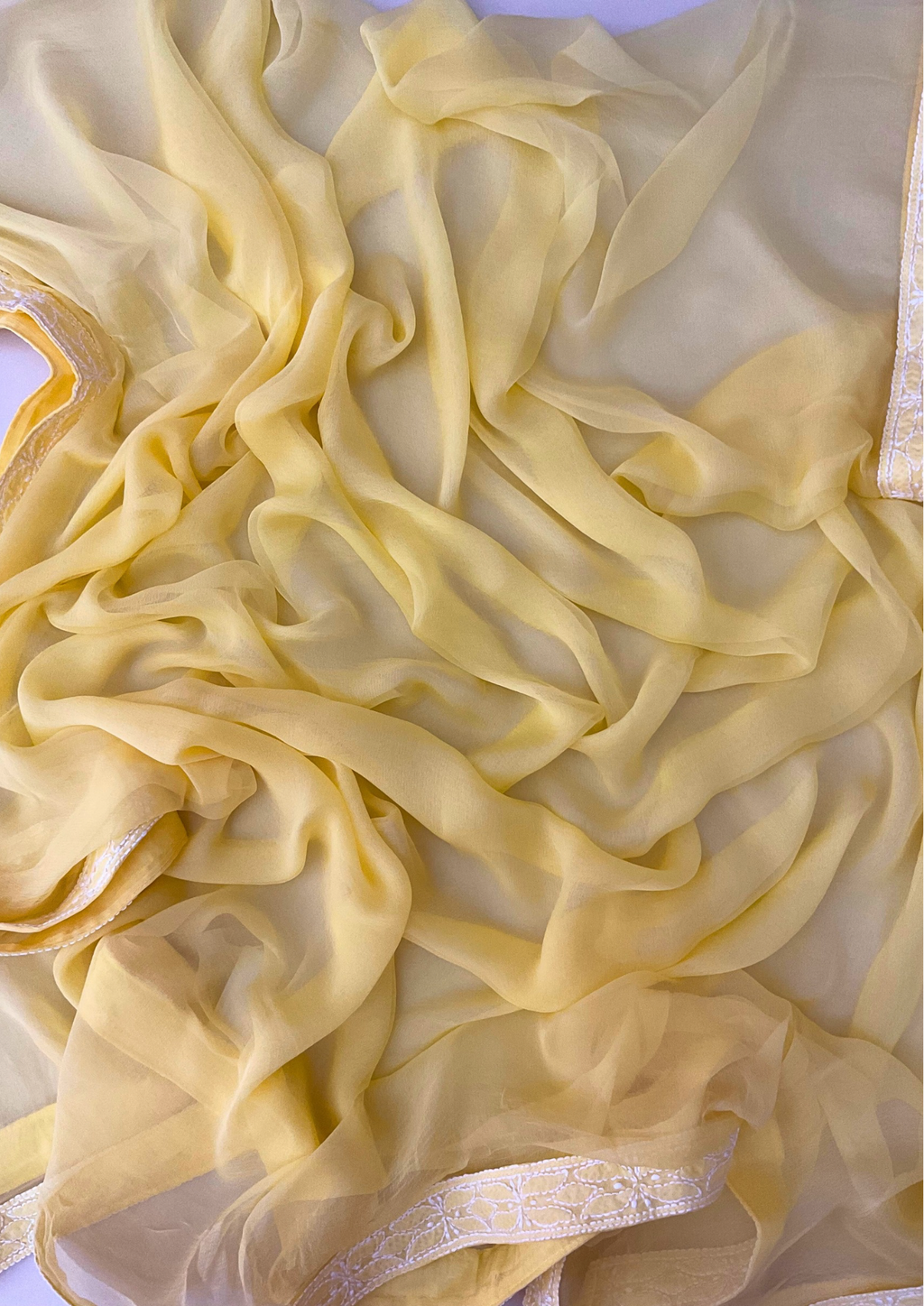 Cotton Unstitched Chikankari Suit - Yellow