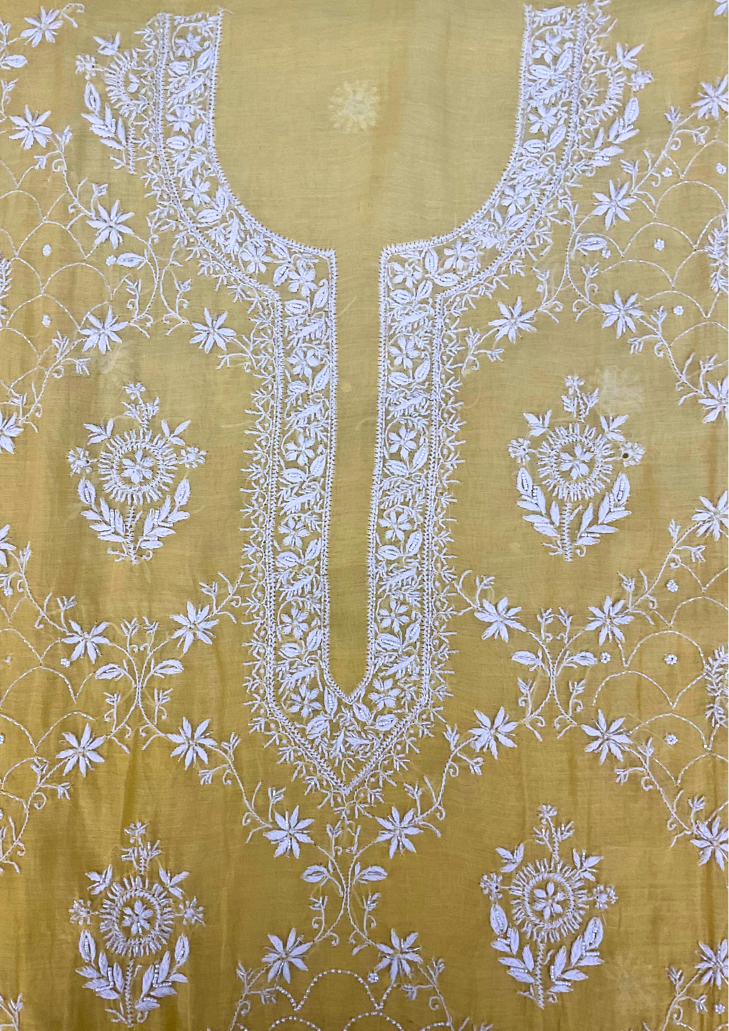 Mall Chanderi Unstitched Suit - Yellow