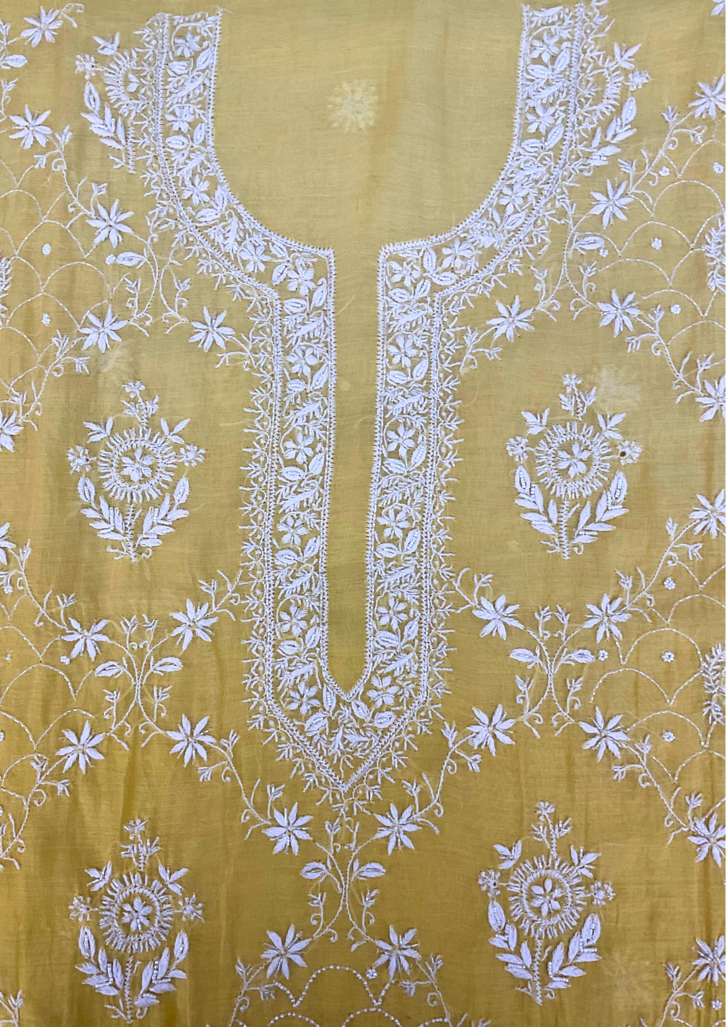 Mall Chanderi Unstitched Suit - Yellow