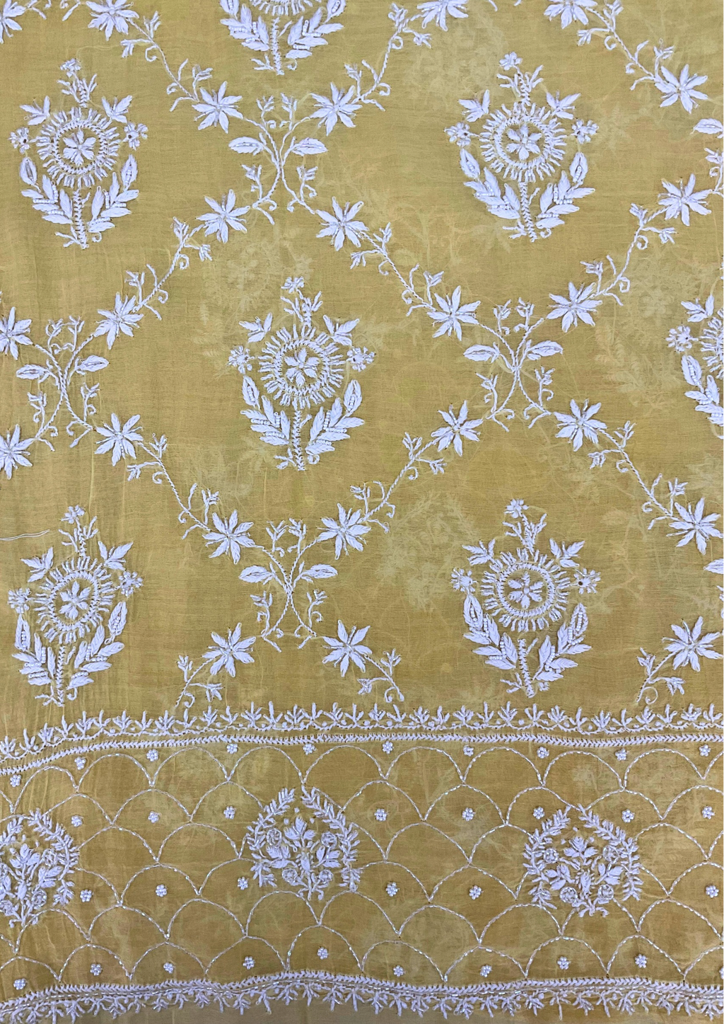 Mall Chanderi Unstitched Suit - Yellow